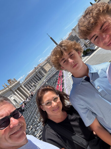 Family vacation visiting Vatican City in Italy