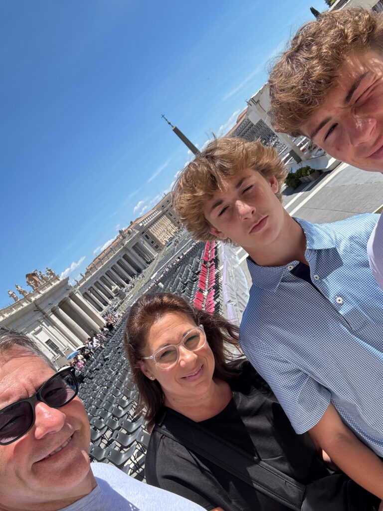 Family vacation visiting Vatican City in Italy