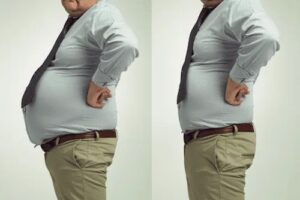 Healthy vs unhealthy male side by side